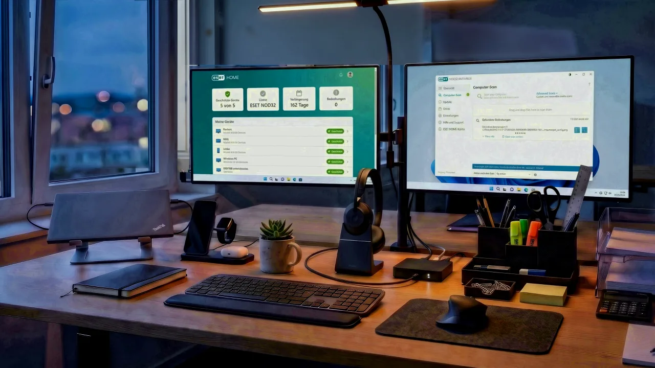 Radno mesto sa ESET NOD32 Antivirus-om na ekranu