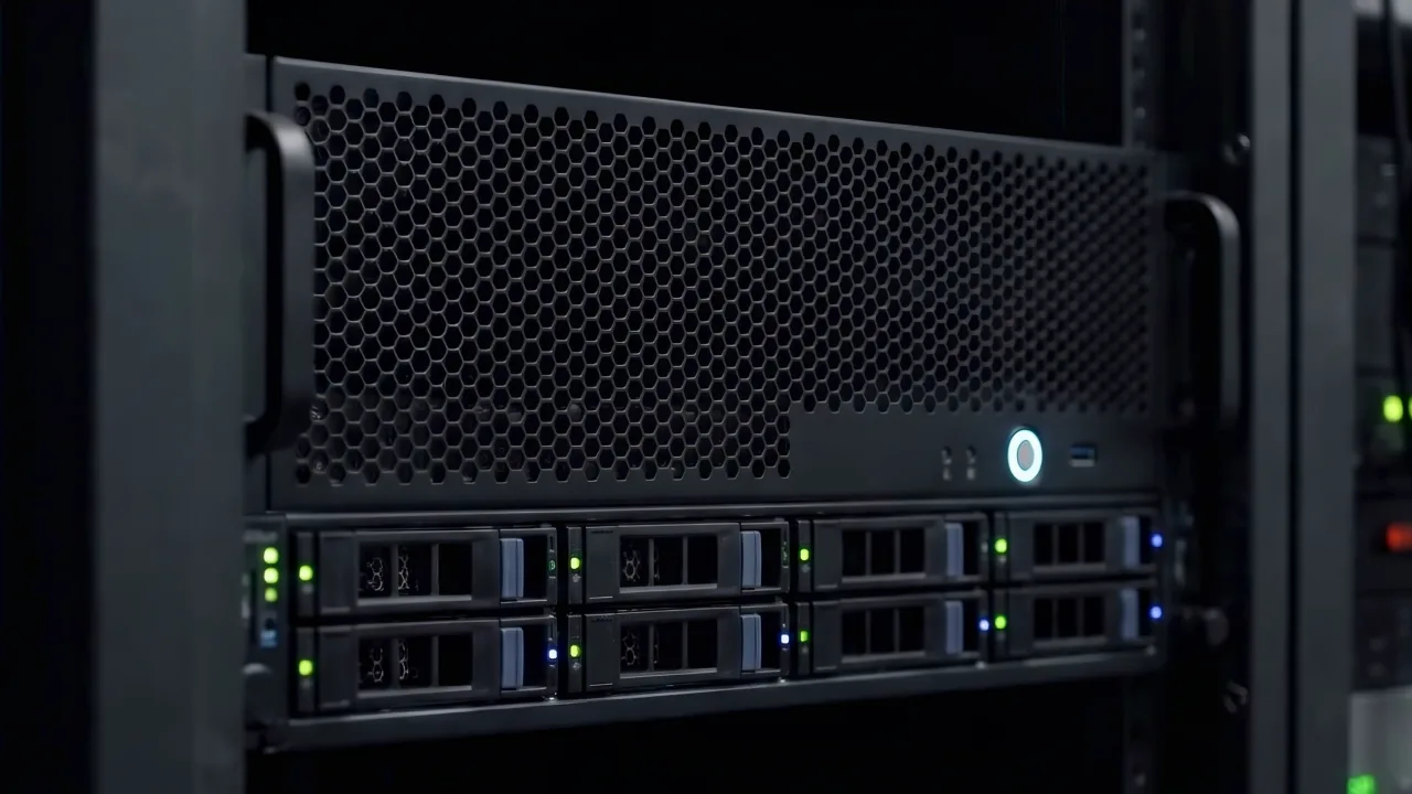Server im Rack mit Statusleuchten