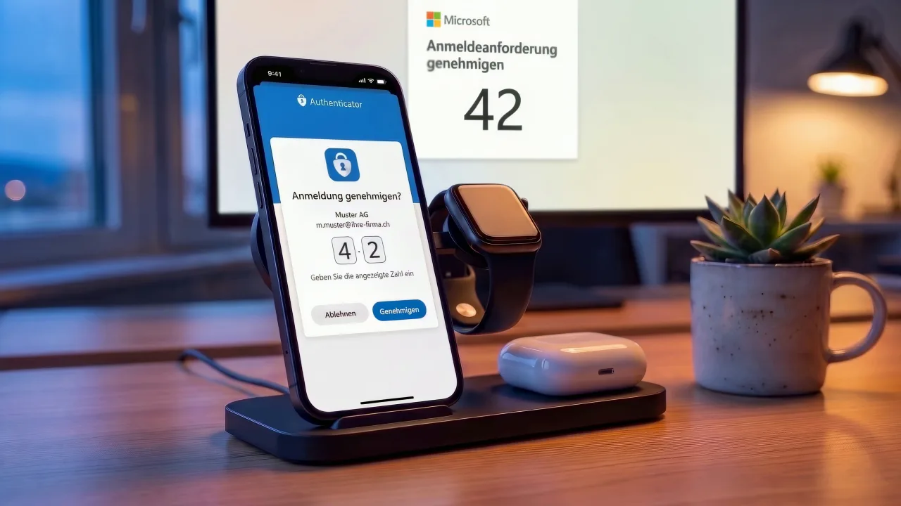 Pametni telefon sa Microsoft Authenticator-om potvrđuje prijavu